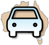 Map of Australia with car icon